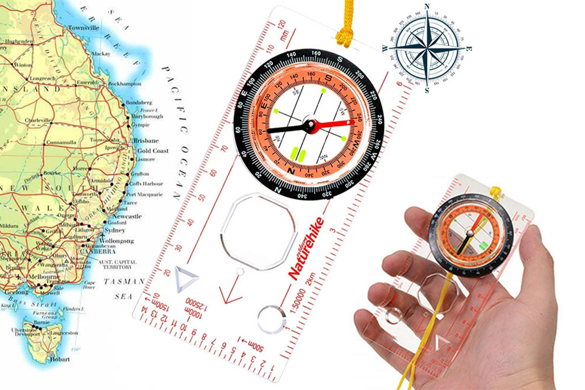 Professional Map Scale Compass Multifunctional Map Ruler Outdoor Navigation