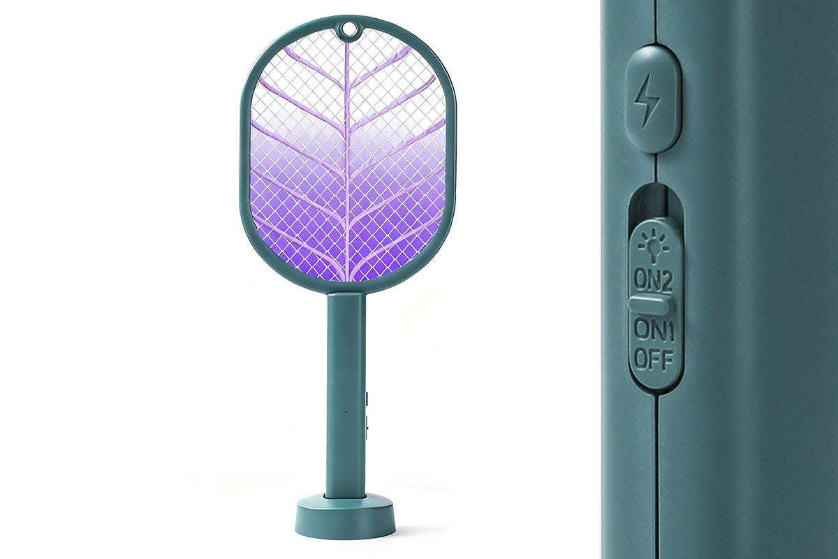 2 In 1 Electric USB Rechargeable Fly Swatter Mosquito Killer Racket