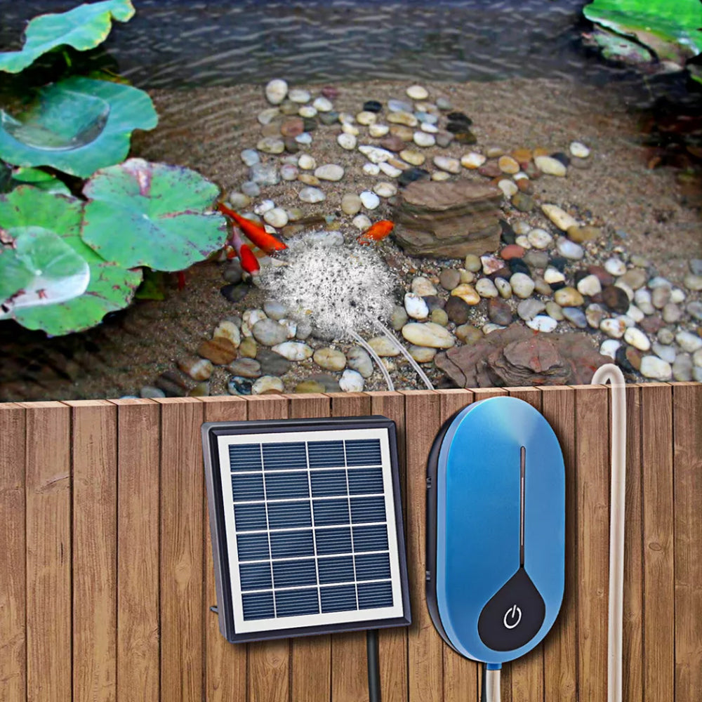 Auto Day and Night Solar Powered USB Oxygenator Air Pump Oxygenator for Fish Pond Pool