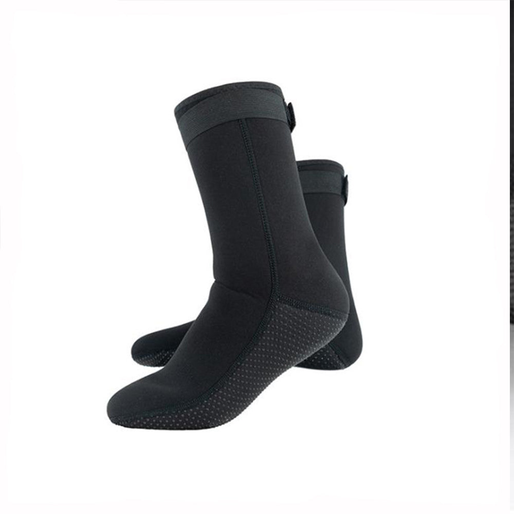 Pair of Unisex 3mm Neoprene Diving Socks Scuba Sailing Warm Black Long Socks