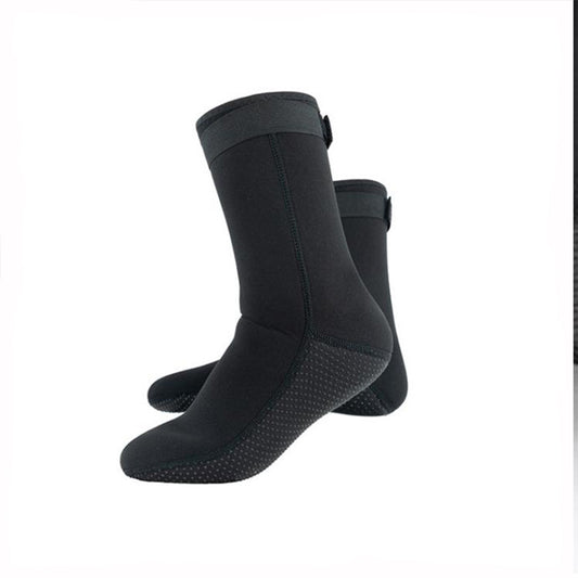 Pair of Unisex 3mm Neoprene Diving Socks Scuba Sailing Warm Black Long Socks