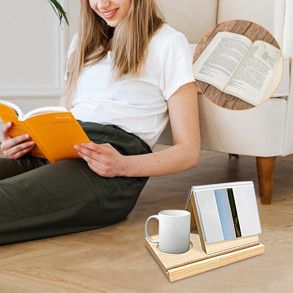 Portable Wooden Triangle Bookshelf Book Stand Holder