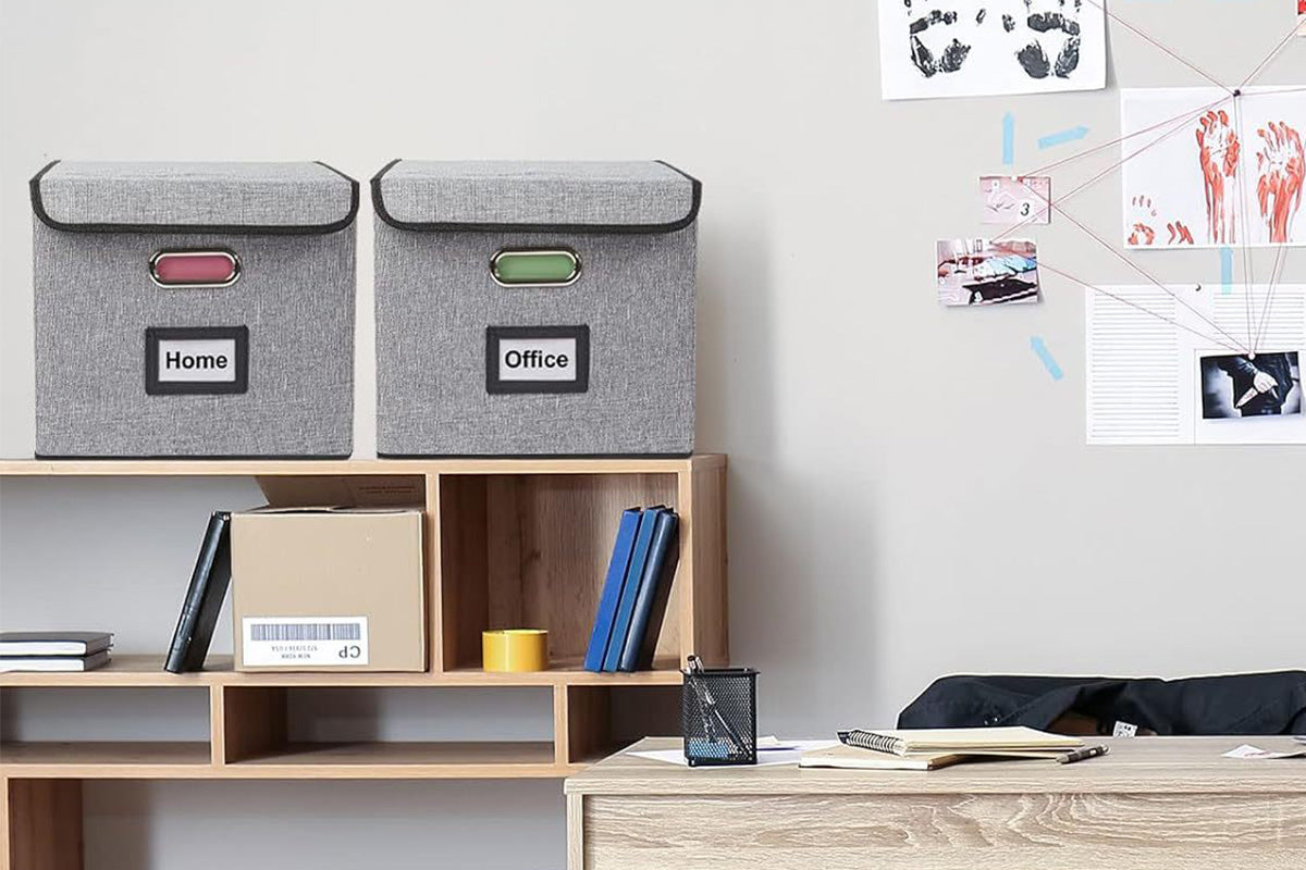 File Organizer Box With Lid Collapsible File Folder Organizer For Office Document