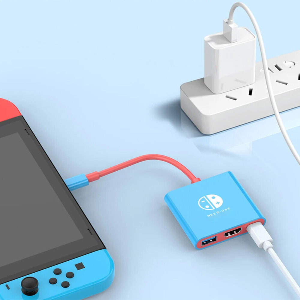 3in1 Dock for Nintendo Switch  4K HDMI Docking Station USB 3.0 100W Travel Adapter