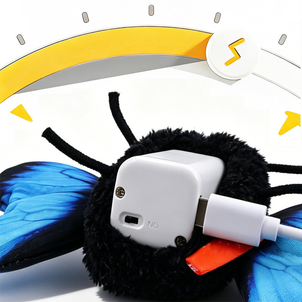 Electric Butterfly Cat Toy with Flapping Wings 3 Modes and Touch Activation