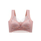 Women V Neck Floral Lace Seamless Bra