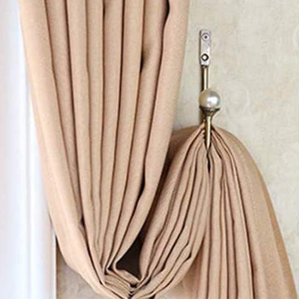 2Pcs U Shape Pearl Curtain Holdback Hooks with Screws