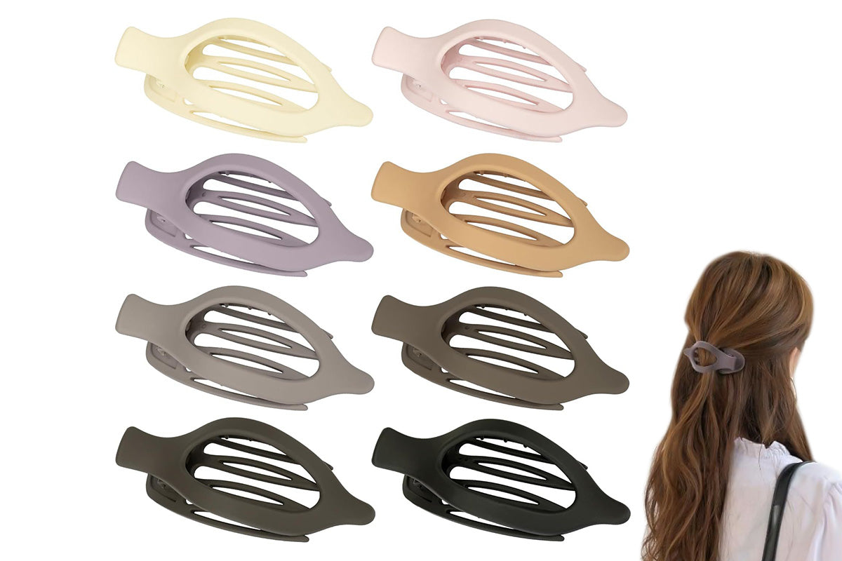 8Pcs French Flat Hair Clips for Women Flat Claw Clips for Thick and Thin Hair