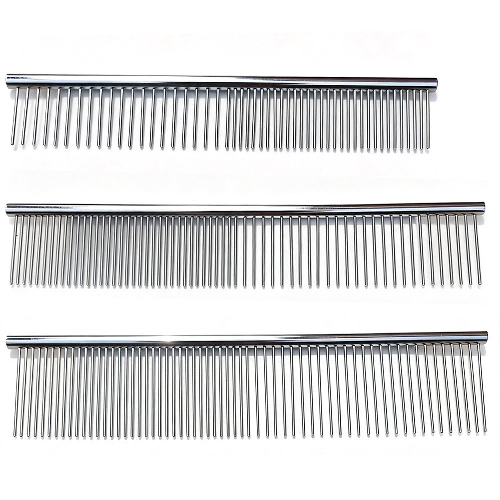 Double Sided Stainless Steel Dematting Grooming Comb for Dogs and Cats