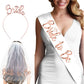3pcs Bride to Be Sash Headband Tiara Veil Tattoo Bachelorette Bridal Shower Decoration Accessories