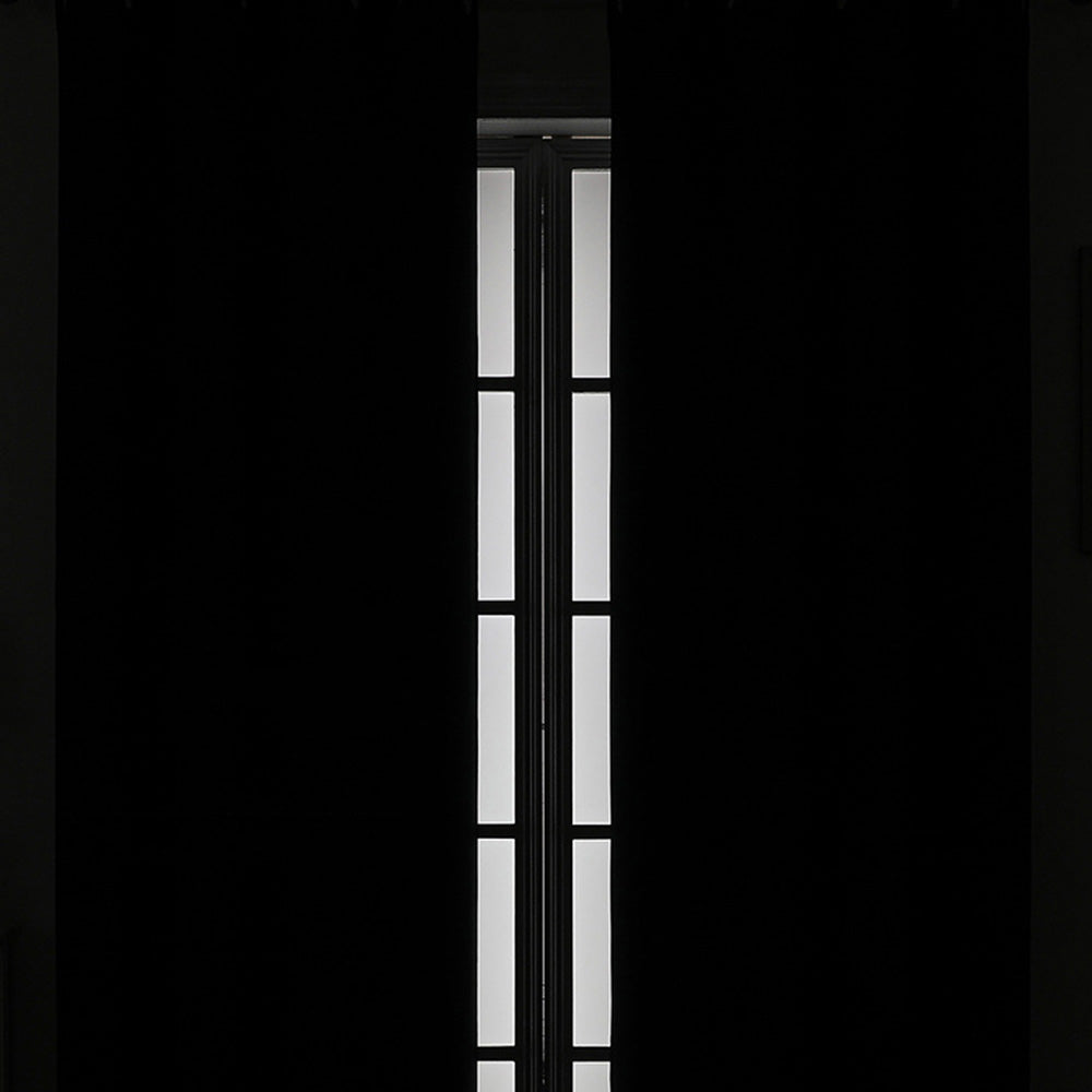 2 Pack 100 Percent Blackout Curtains with Black Liner for Bedroom Living Room and Office-Black