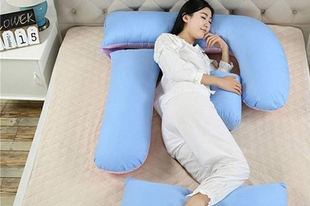 Pregnancy Pillows for Sleeping U Shaped Full Body Maternity Pillow with Removable Cover-Purple