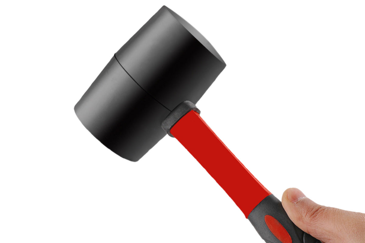 8oz Rubber Mallet Hammer Fiberglass Handle for Flooring Tent Stakes Woodworking