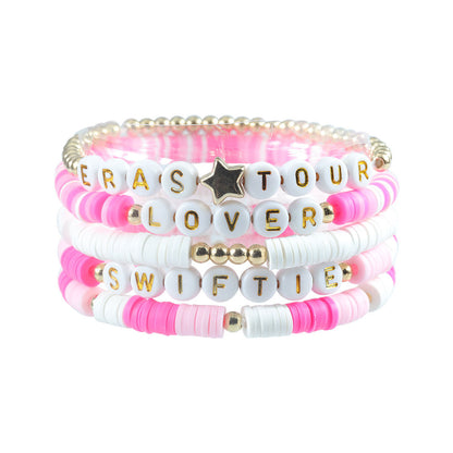 5Pcs Taylor Inspired Beaded Bracelets Fans Friendship Bracelets Gifts for Music Lovers
