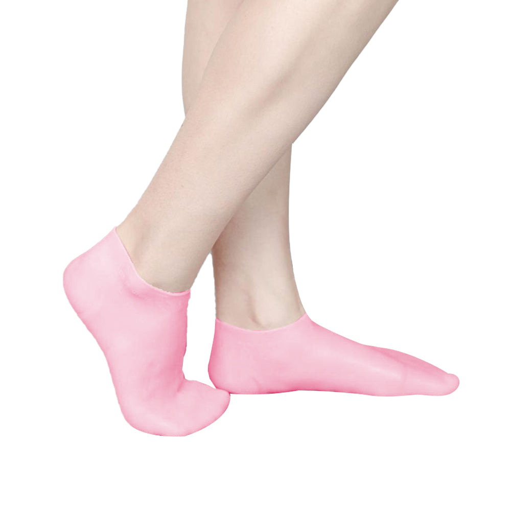 2 Pairs Foot Care Socks Silicone Moisturizing Socks-Cuticolor+Pink