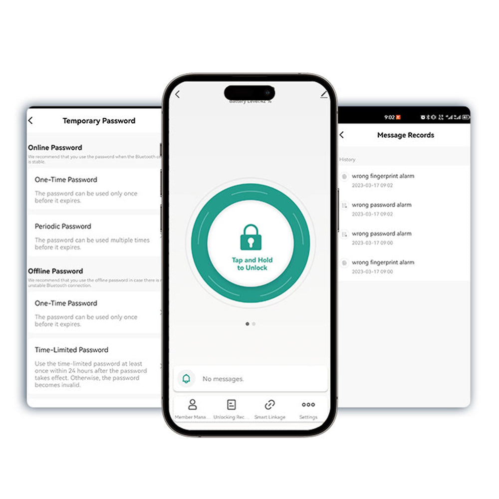 Smart Fingerprint Password Handle Door Lock with Tuya APP