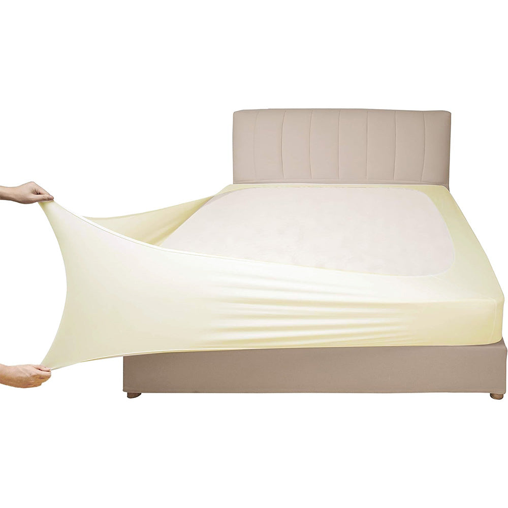 Elastic Box Spring Cover Stretchy Wrap Around 4 Sides Bed Skirt for Hotel Home