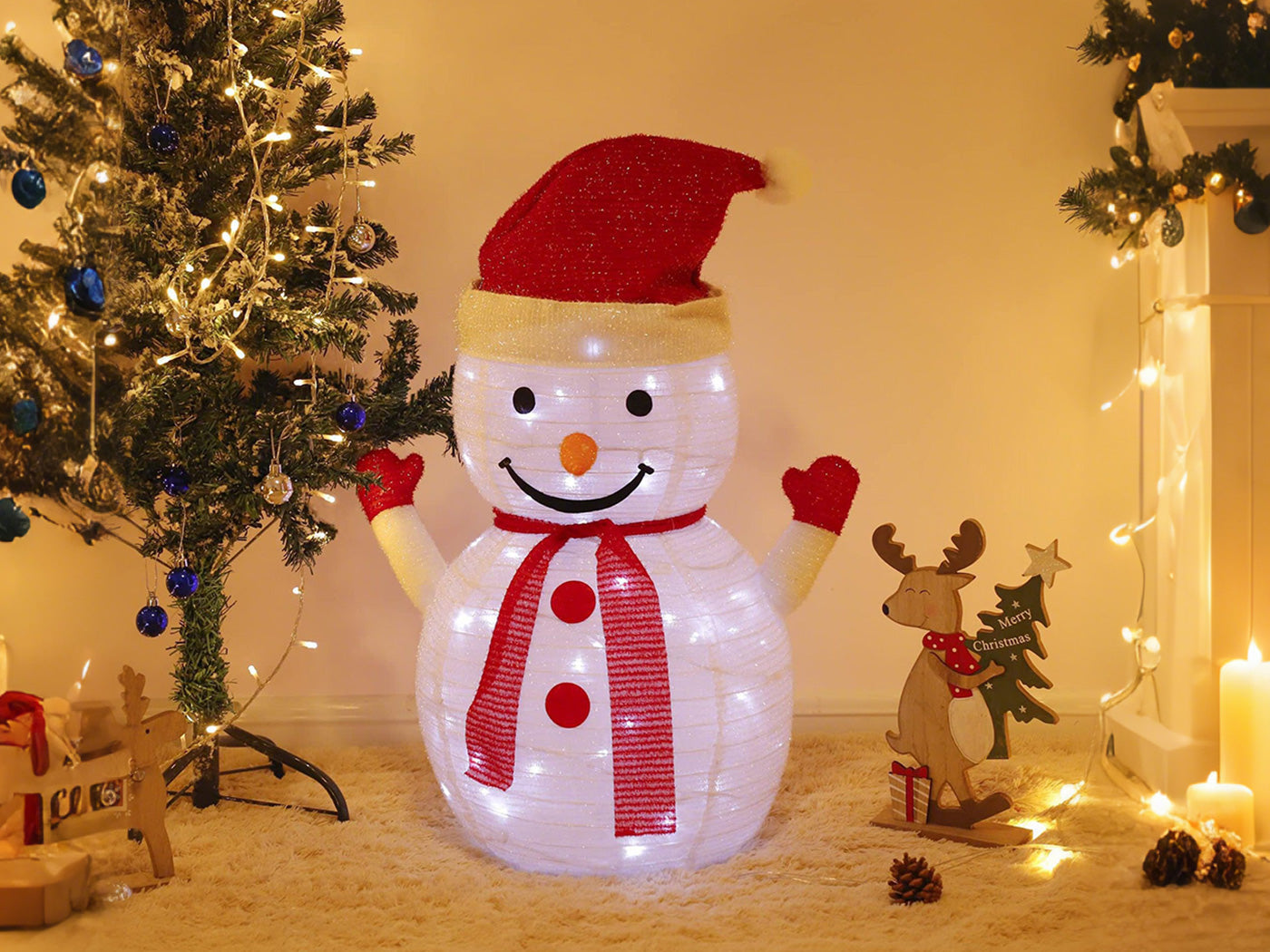 70cm Pop Up Christmas Decor Lights Indoor Lights Penguin Snowman