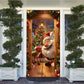 2Pcs 180x90CM Santa Claus Door Cover Christmas Background Cloth Hanging