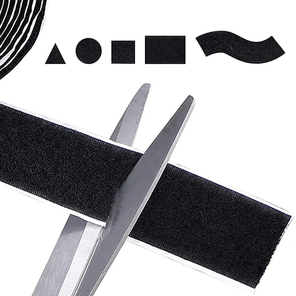 300x10cm Black Heavy Duty Hook and Loop Tape Adhesive