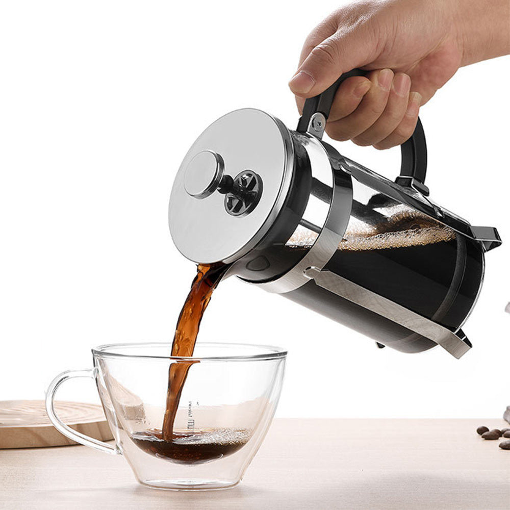 French Press Coffee Maker Borosilicate Glass Stainless Steel Brewer Cold Brew Cafetera