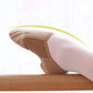 Leather Dance Shoes with Stretch Fabric Slip Resistant Sole Low Heel Women-Brown