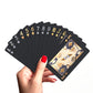 2XWaterproof Playing Cards PVC Plastic Poker Deck Black & Gold Skull Design