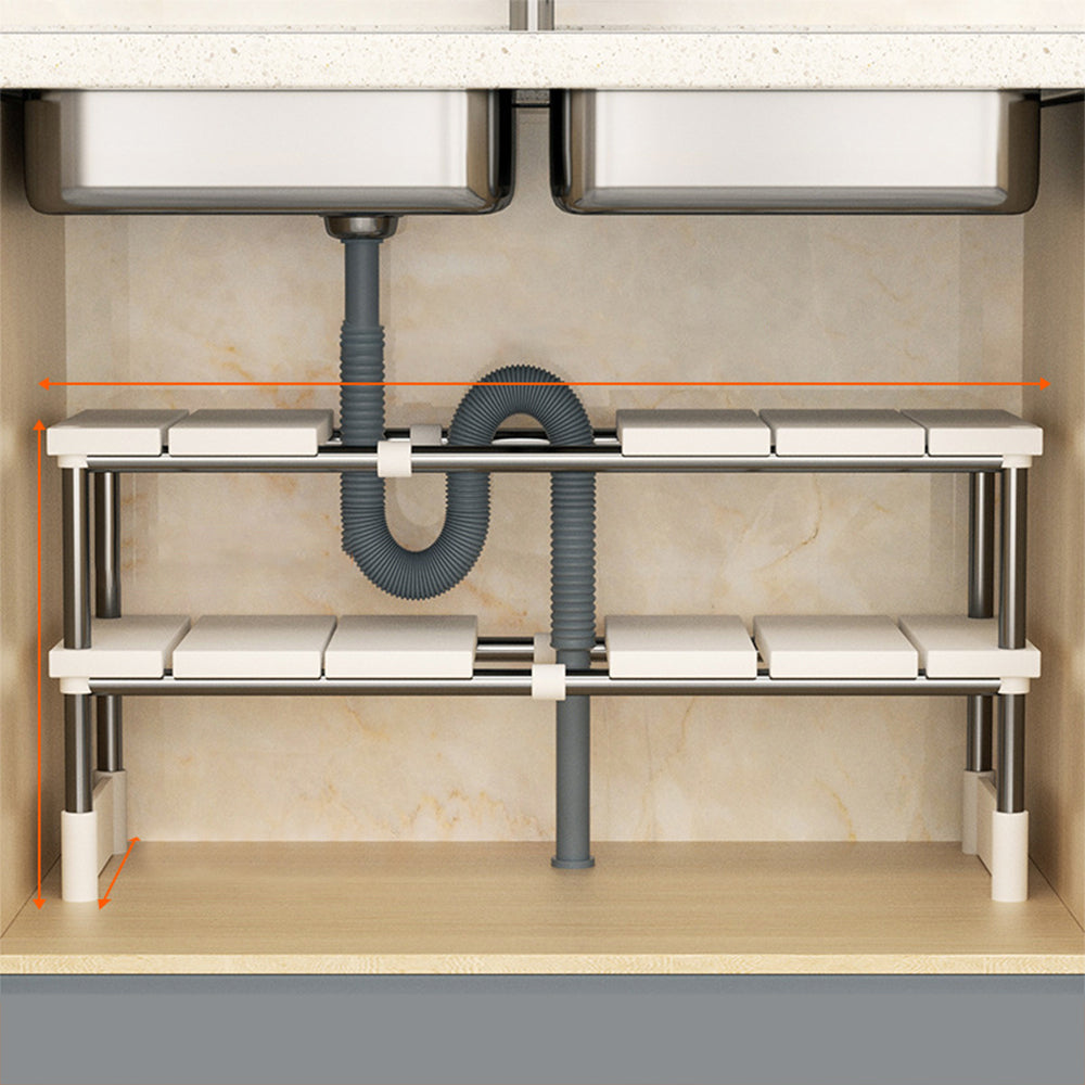 Detachable and Adjustable Under Sink Organizer-Double Tires