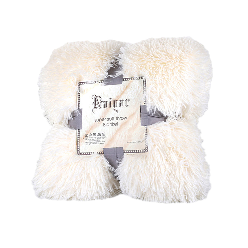 Solid Double-Sided Fuzzy Shaggy Blanket