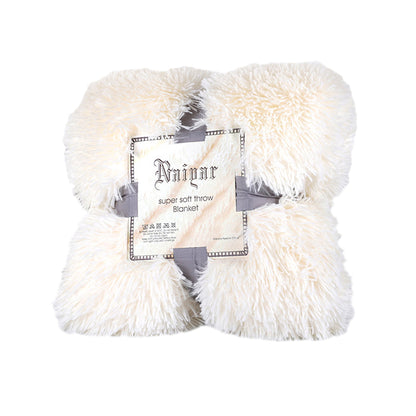 Solid Double-Sided Fuzzy Shaggy Blanket