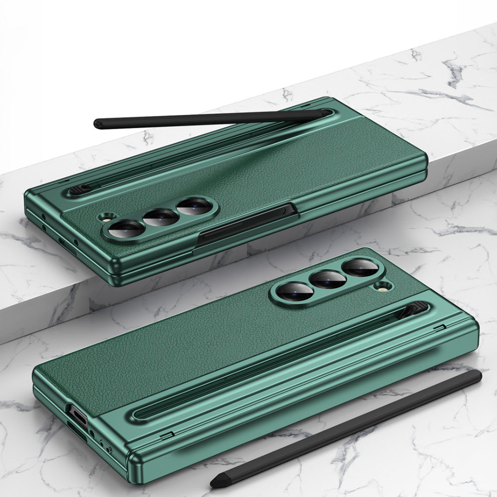 Phone Case for Samsung Z Fold 7 with Pen Holder Full Coverage Hinge Protection