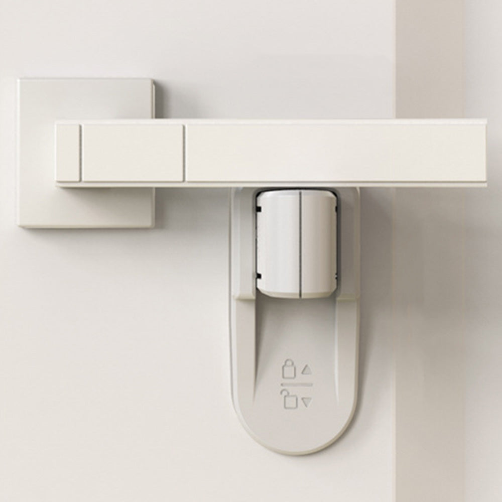 2Pcs Stick On Door Lever Lock Without Drilling Door with Adhesive for Home