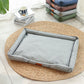 Square Raised Edge Oxford Fabric Sofa Pet Bed for Cats and Dogs-Grey