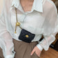 PU Leather Women Adjustable Metal Chain Belt Crossbody Waist Bag