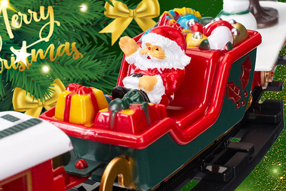 Hanging Christmas Train Set Toy with Lights Music and Track for Little Ones