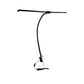 LED Clip Desk Lamp with Double Tube Gooseneck and Stepless Dimming