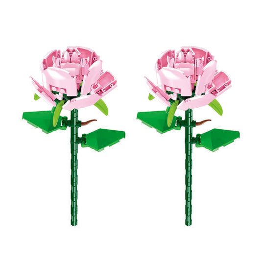 2Pcs Flower Building Blocks Kits Home Office Decoration