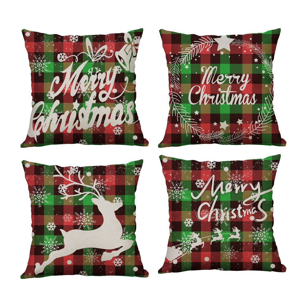 45x45cm Linen Christmas Pillow Cover Throw Pillowcase