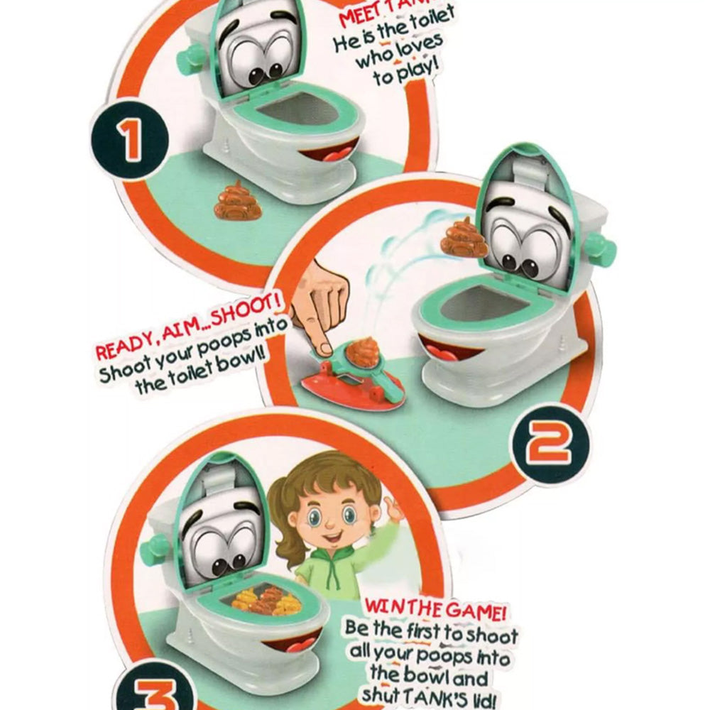 2Pcs Funny Family Poop Shoot The Toilet Toy Poop Shoot Game Toy