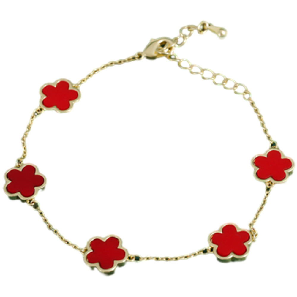 Elegant Clover Charm Bracelet Double Side Stainless Steel Tarnish-Free Bracelet