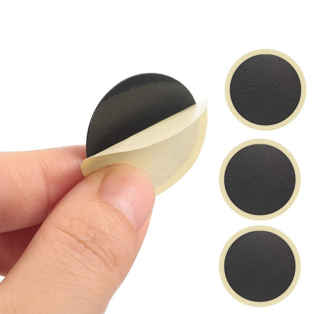 24Pcs Self Adhesive Bike Tire Patch Kit with 4 Metal Rasps No Glue Needed for Bicycle Inner Tube Repair