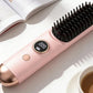 Cordless LCD Hair Straightening Brush 2-in-1 Portable Styling Tool for Travel