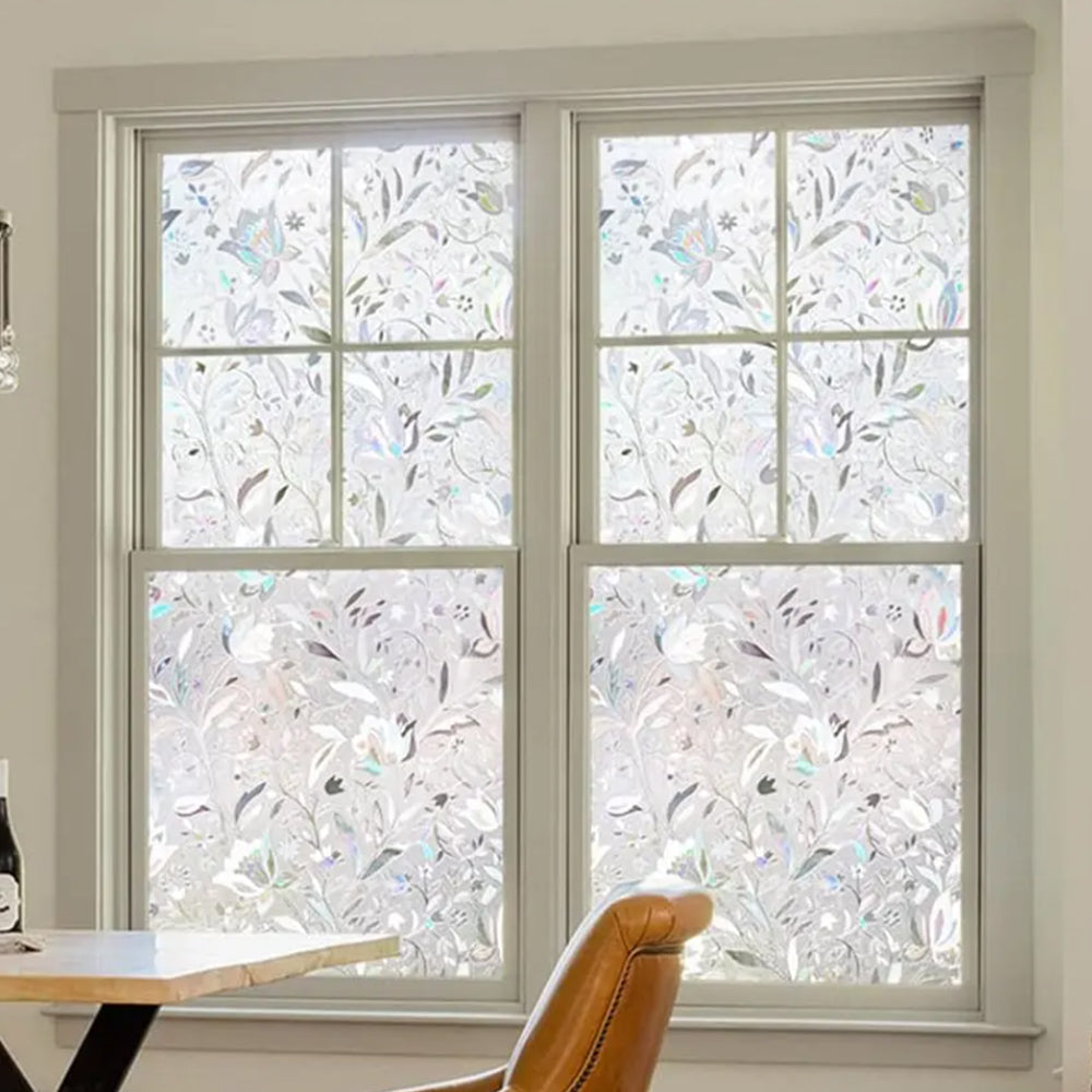 2Pcs 3D Rainbow Reflective Privacy Static Clings Window Film