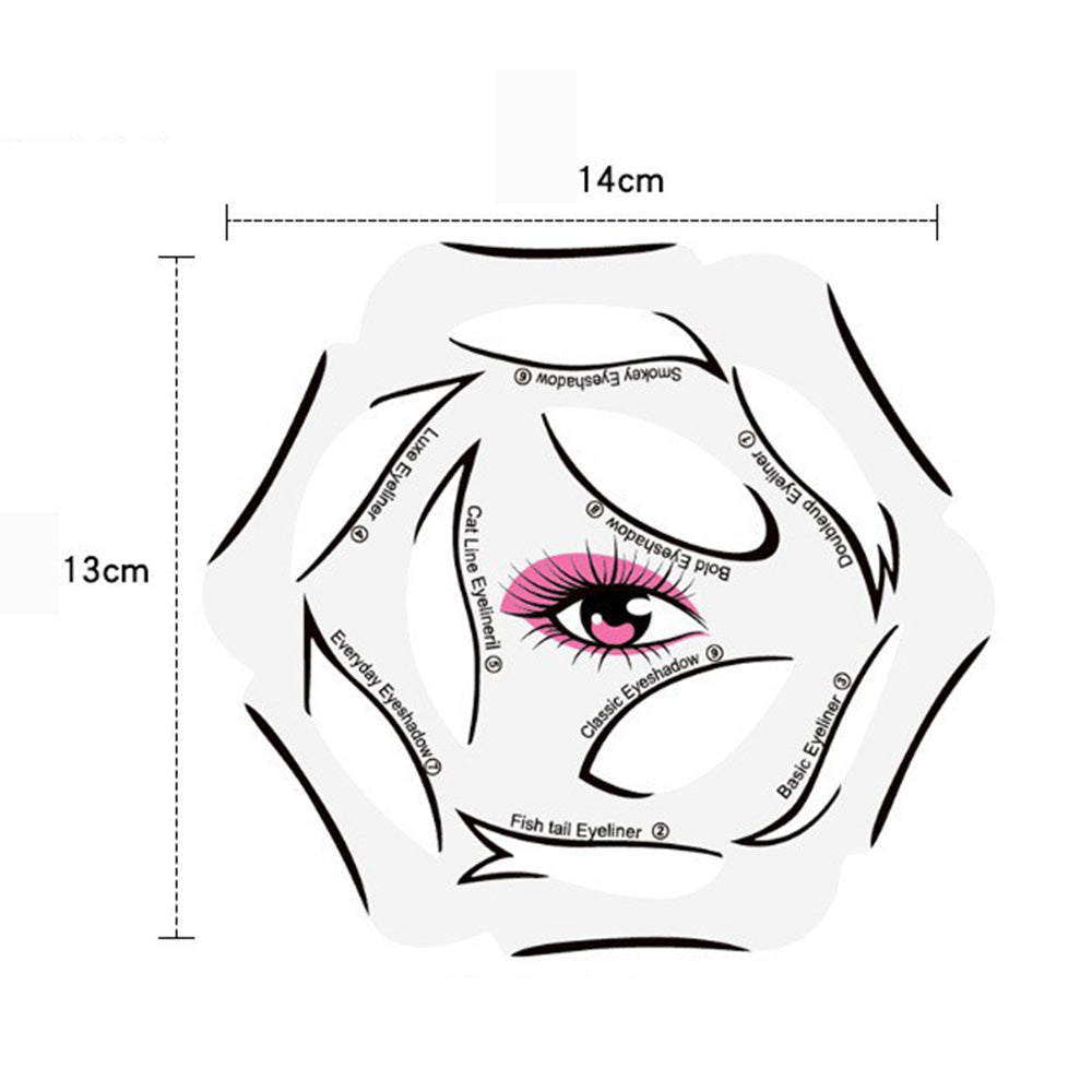 4 Sheets Eyeliner Stencil Kit Transparent Reusable Eye Shadow Stencil for Makeup