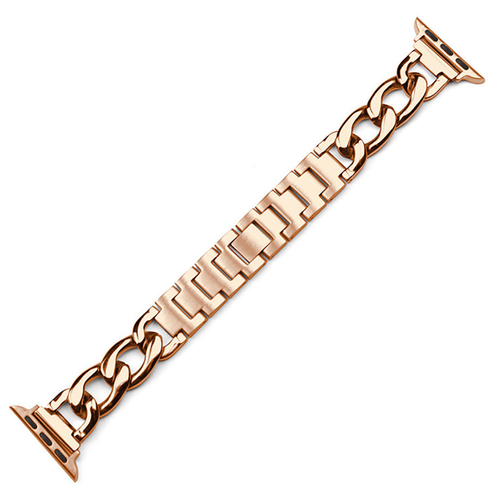 Metal Strap Band for Apple Watch Series 8 7 6 5 4 3 2 1 49mm 46mm 45mm 44mm 42mm-Rose Gold