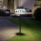 Solar Powered LED Illuminated Address Plaque with Stakes 3-Color Lighting Modes
