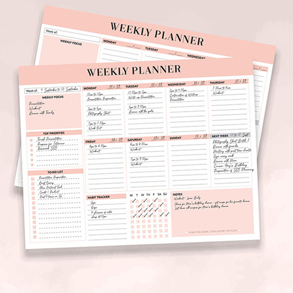 Weekly To Do List Notepad Undated Planner With 52 Sheets Weekly Planner