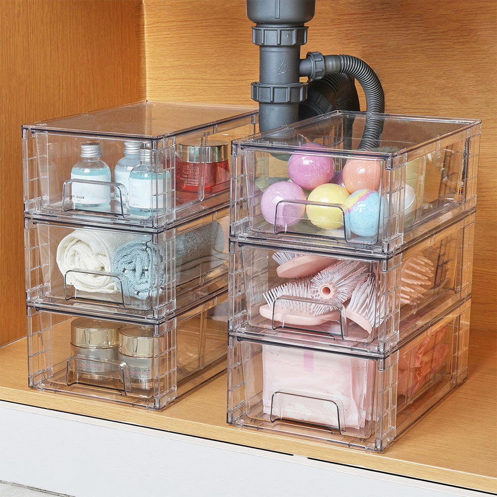 Stackable Clear Makeup Organizer Drawer for Skincare Storage