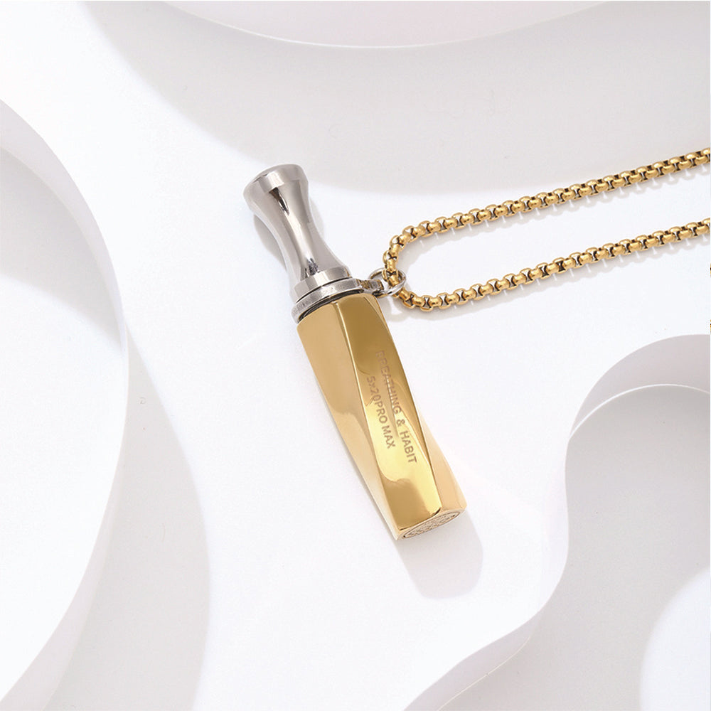 Breathlace Necklace Stainless Steel Breathing Pendant Necklace