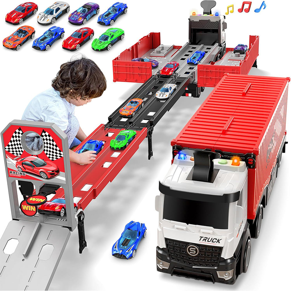 Car Carrier Transport with Race Mini Car Toys Set for Kids
